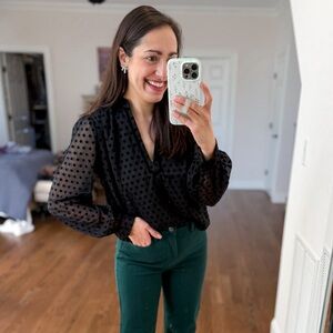 Loft Black Polka Dot Blouse